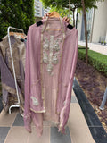 Premium festive shimmer tissue suit fabric - Lavender