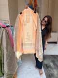 Lucknowi cotton suit fabric - Mango