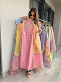 Indian chanderi silk suit fabric - Pink