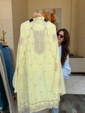 Mul Cotton suit fabric - Lemon